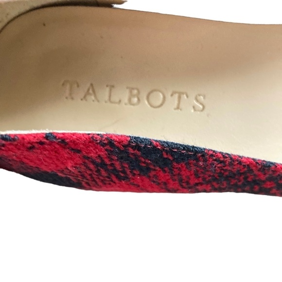 Talbots Red/Black Plaid Pointy Toed Ballet Flats - Picture 11 of 13